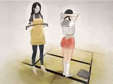 女子校生のお尻叩き