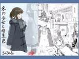冬の少女と雪景色