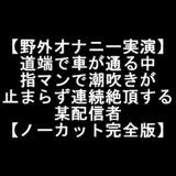 【野外オナニー実演】 道端で車が通る中 指マンで潮吹きが 止まらず連続絶頂する 某配信者